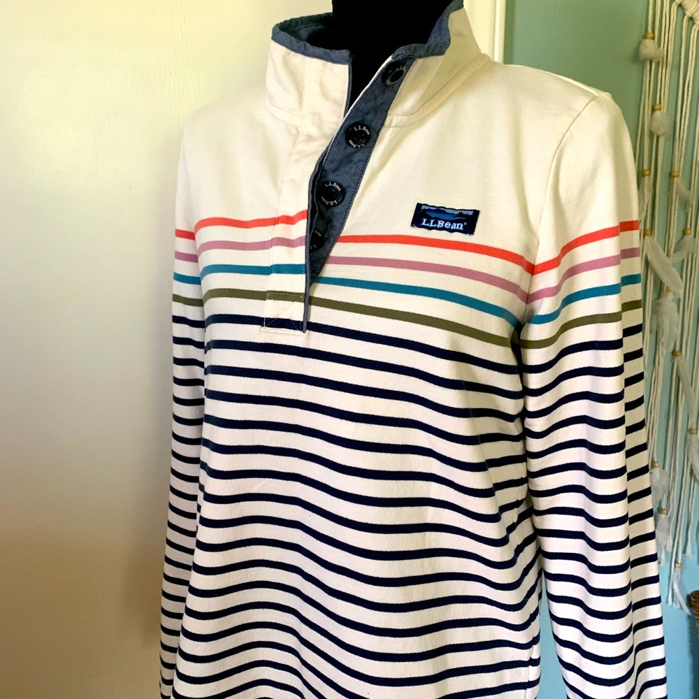 LL Bean Striped Rugby Pullover